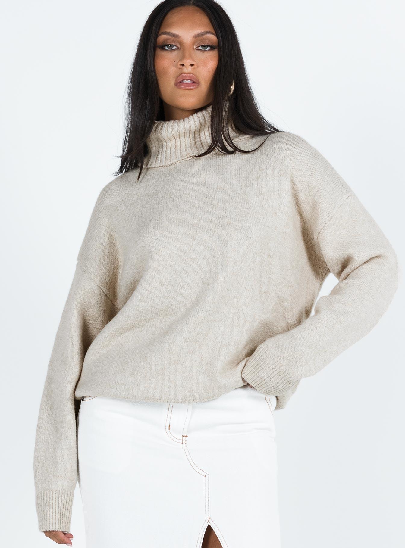 Oswin Turtleneck Sweater Oatmeal Product Image