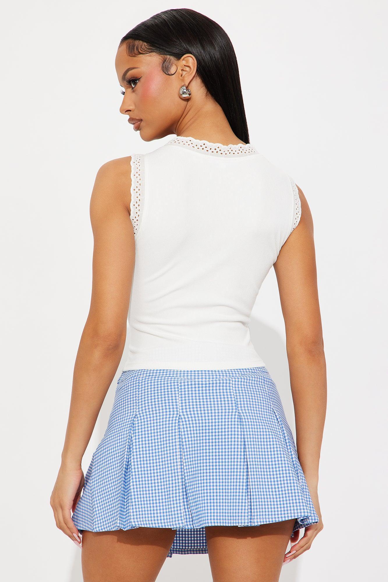 Sweeter Side Lace Up Tank - Off White Product Image