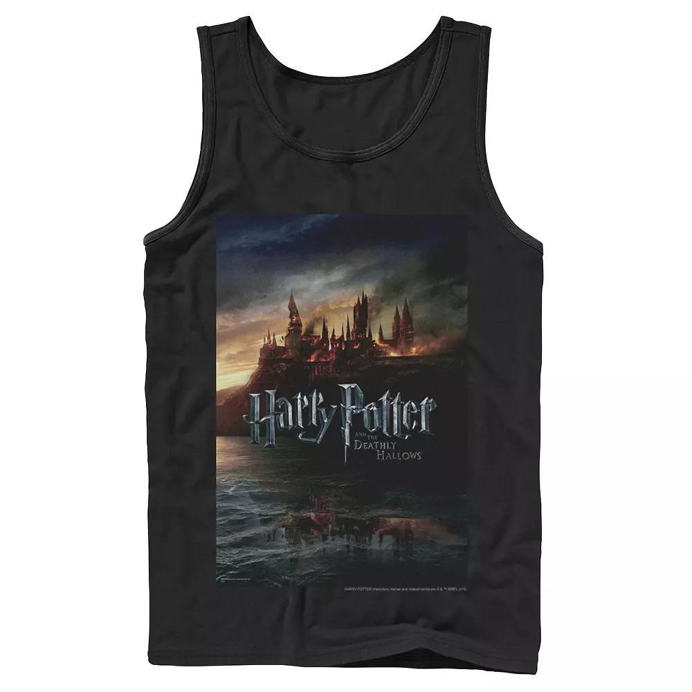Men's Harry Potter And The Deathly Hallows Hogwarts Poster Graphic Tank Top,  Product Image