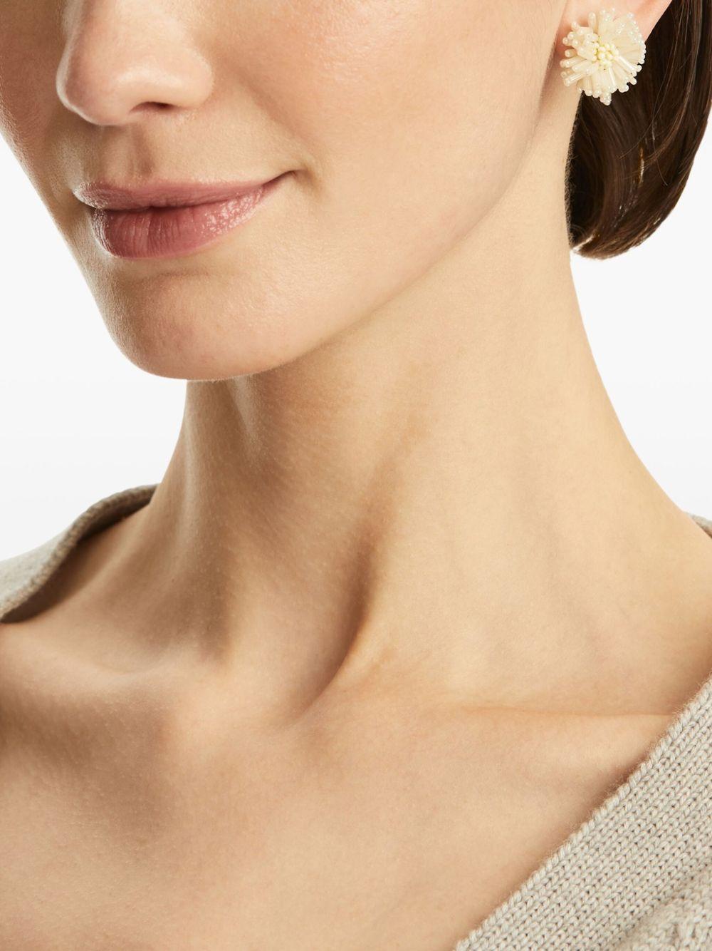 Pompom Flower clip-on earrings Product Image