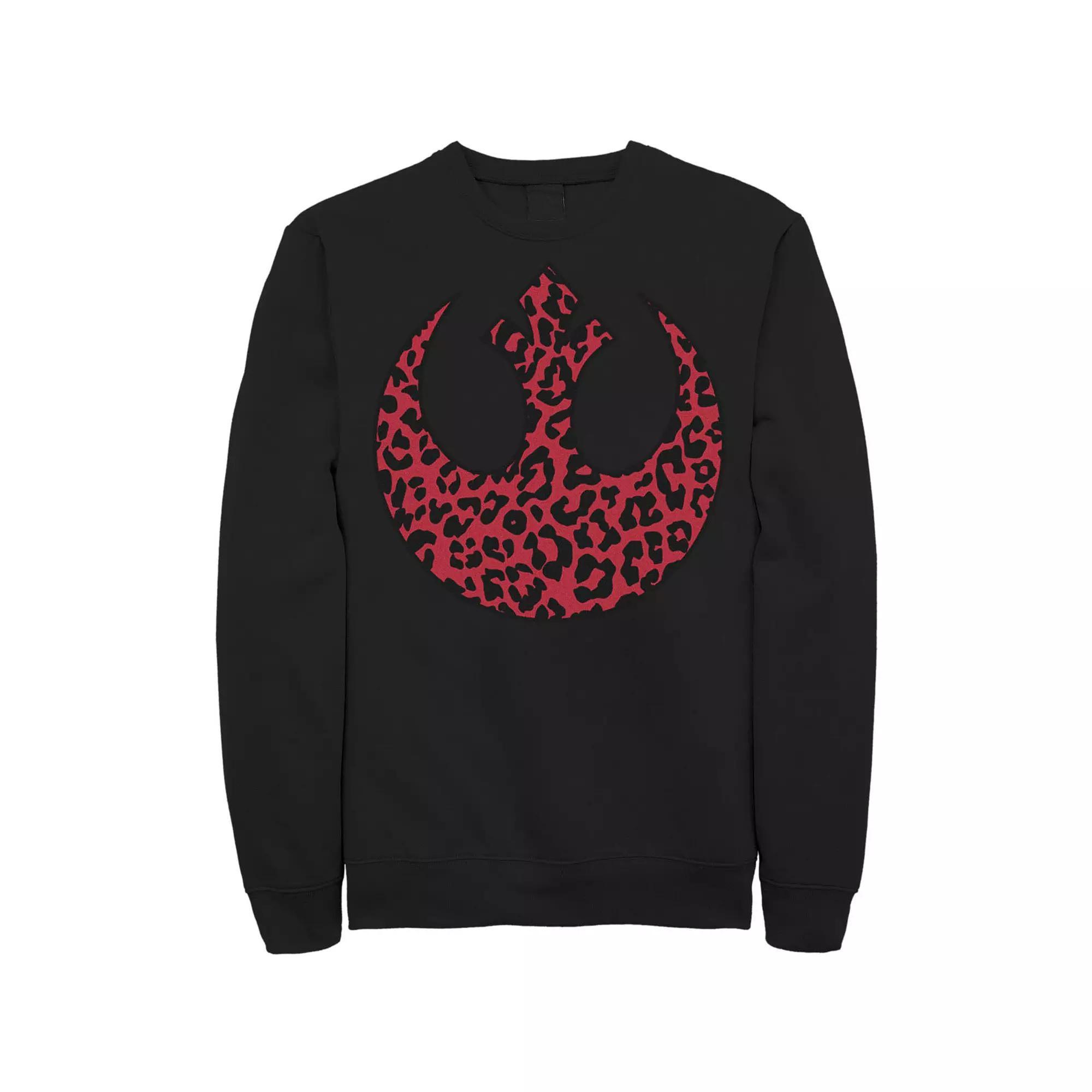 Men's Star Wars Rebellion Emblem Cheetah Print Fill Sweatshirt, Size: 3XL, Black Product Image