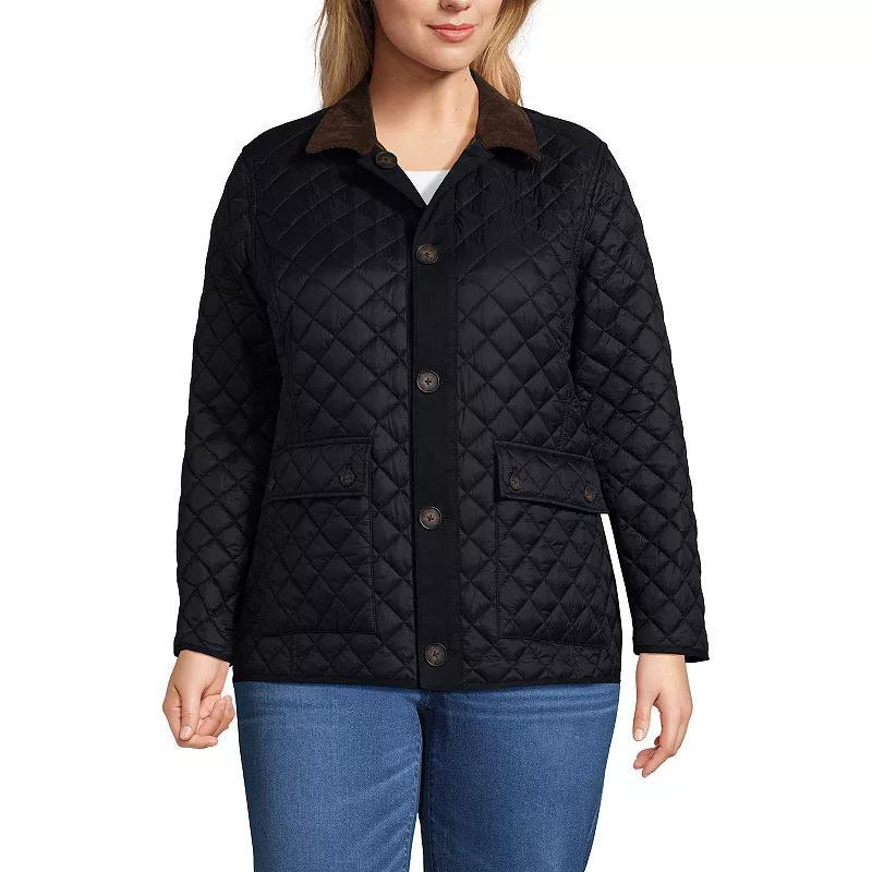 Plus Size Lands' End Reversible Quilted Barn Coat, Women's, Size: 2XL, Black Rustic Brown Product Image