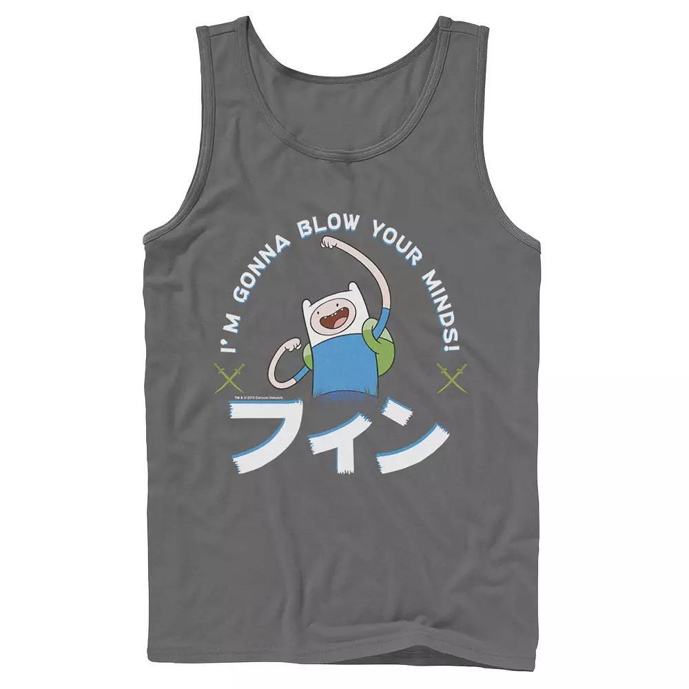 Men's Adventure Time Finn I'm Gonna Blow Your Minds Kanji Portrait Tank Top,  Product Image