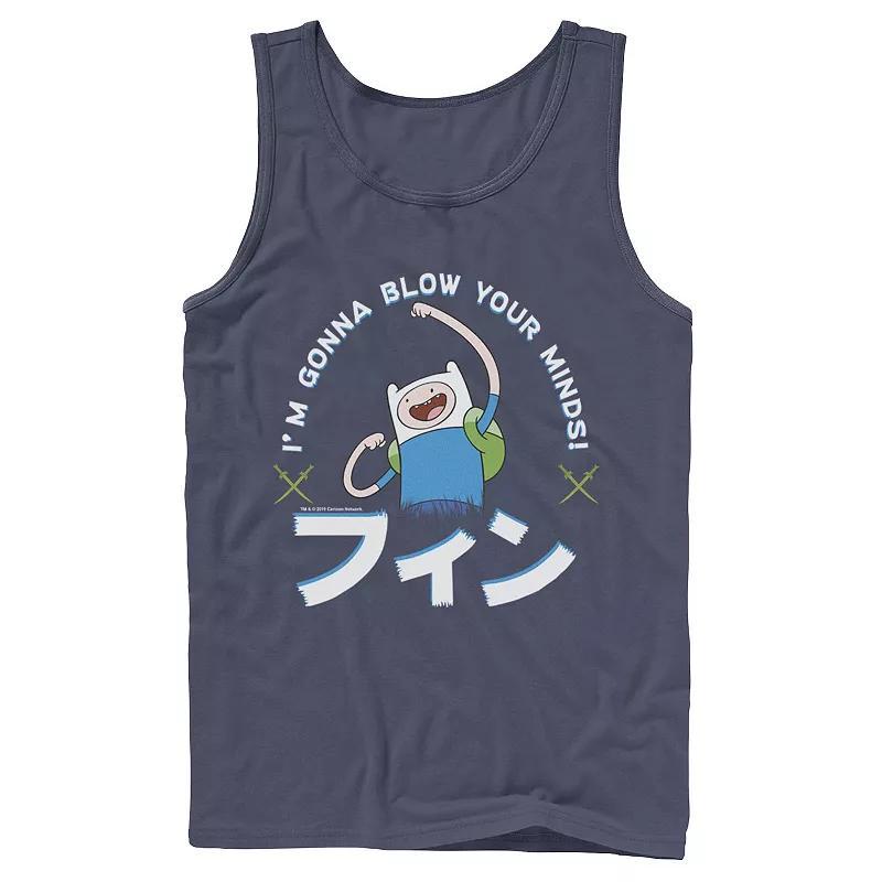 Men's Adventure Time Finn I'm Gonna Blow Your Minds Kanji Portrait Tank Top, Size: Medium, Black Product Image