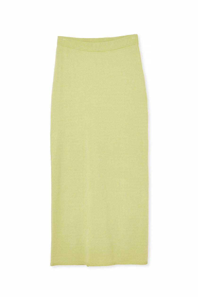 Knitted Midi Skirt Green Product Image