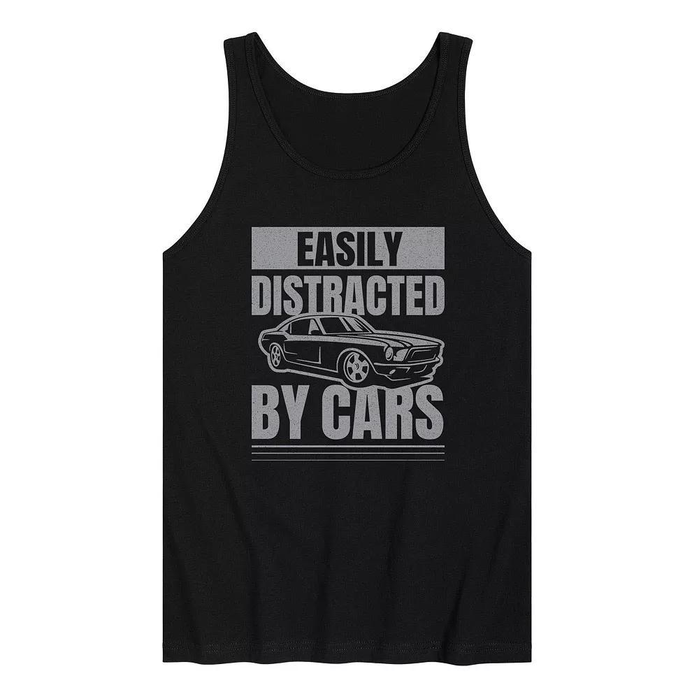 Men's Easily Distracted by Cars Tank Top,  Product Image