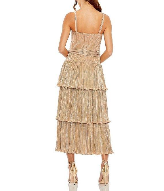 Mac Duggal Sleeveless Square Neck Tiered Ruffled Detail Dress Product Image