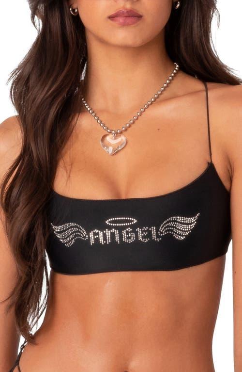 Edikted Womens Bikini Top With Angel Silver Diamonds Product Image