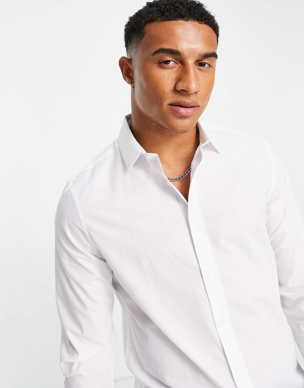 ASOS DESIGN regular fit shirt in white Product Image