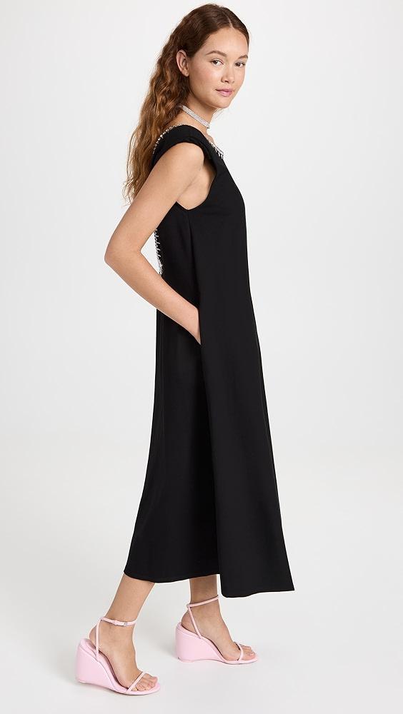 AREA Crystal Bow Back Midi Dress | Shopbop Product Image