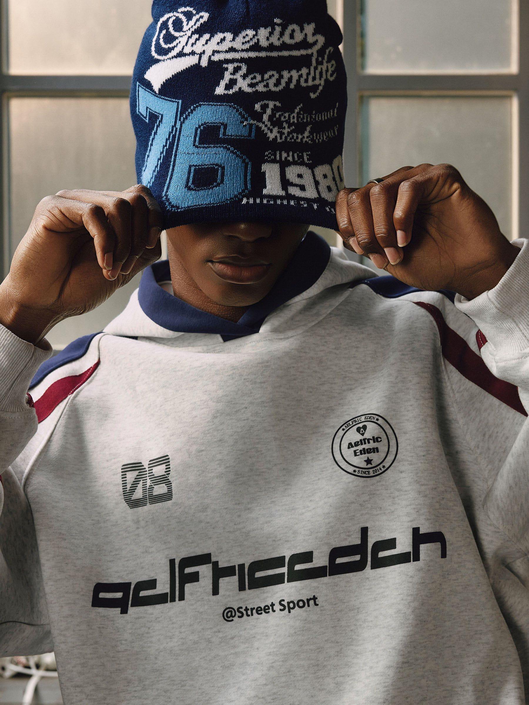 Aelfric Eden Color Blocking Stripe Hoodie Product Image