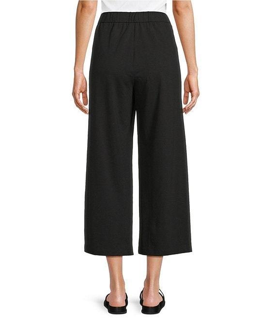 Eileen Fisher Stretch Organic Cotton Blend Jersey Straight Leg Pull-On Ankle Pants Product Image