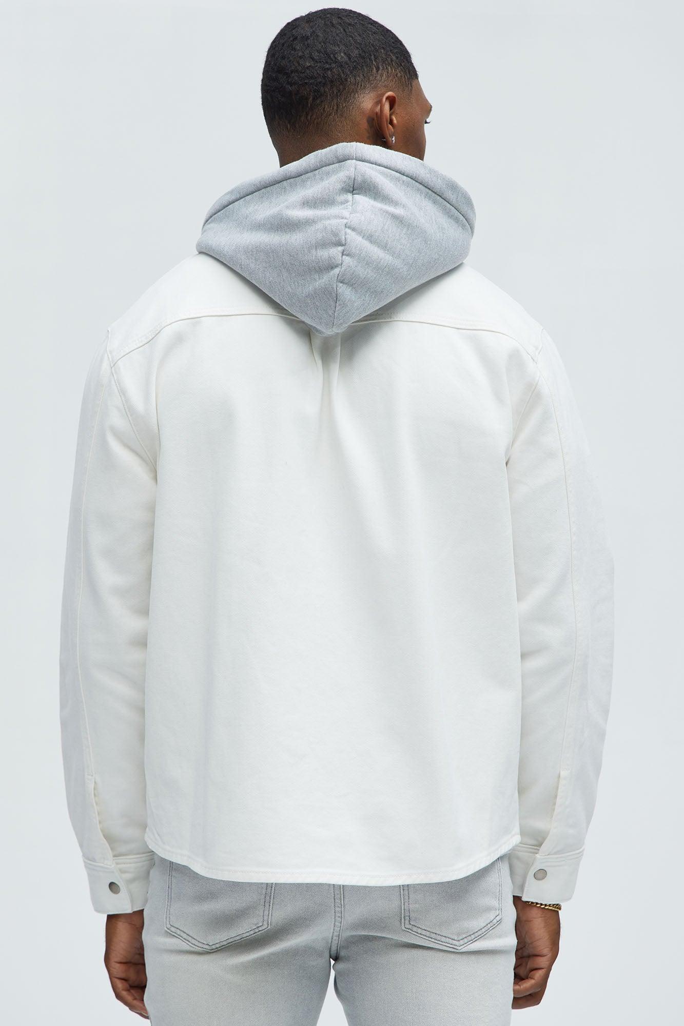 Jackson Lightweight Denim Shacket - White Product Image