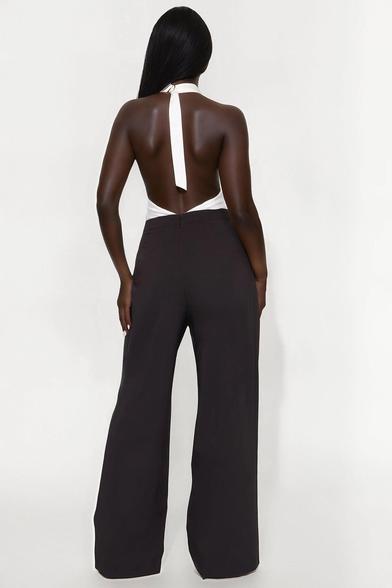 Eyes On The Prize Halter Jumpsuit - Black/combo Female Product Image