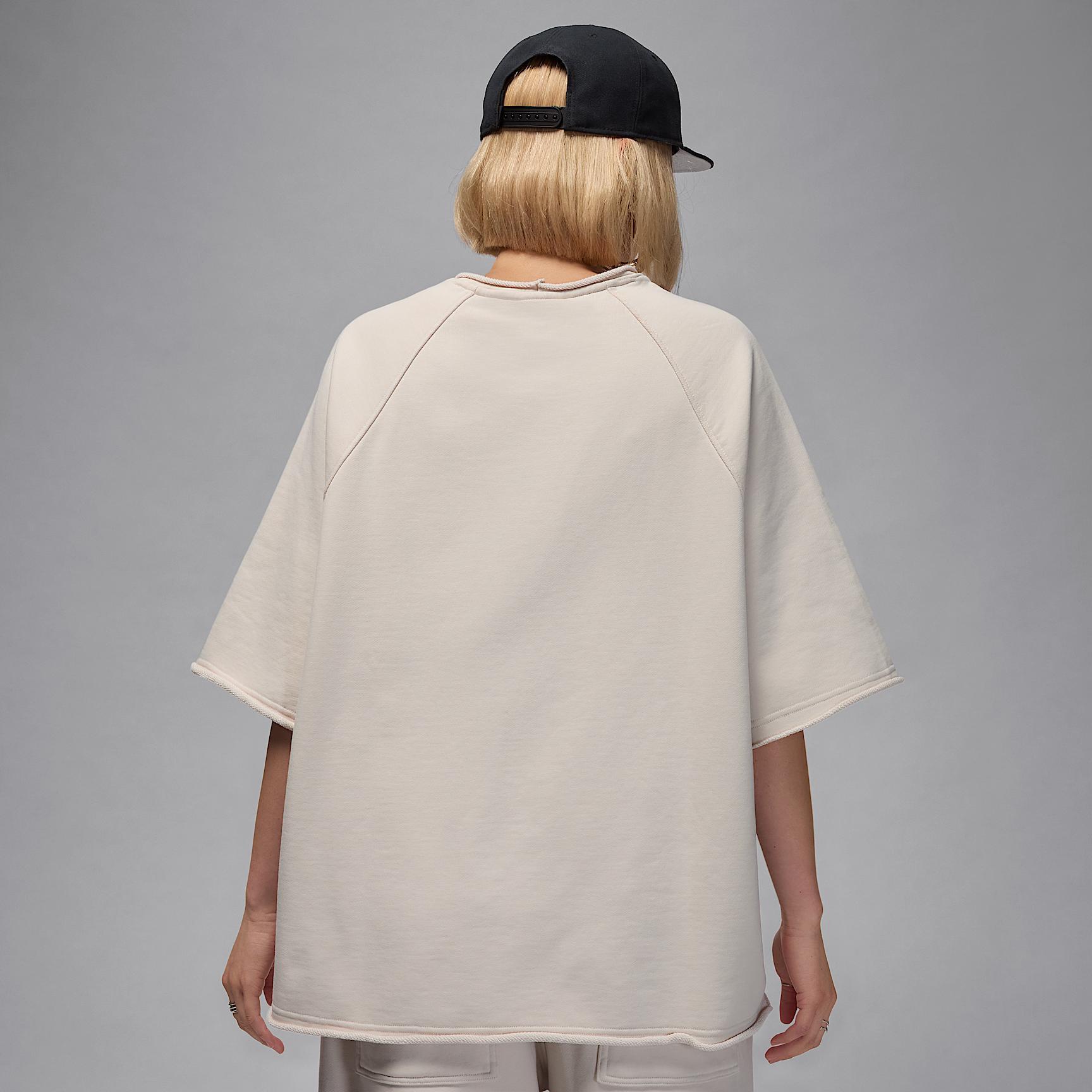 Womens Jordan Flight Fleece Oversized Short-Sleeve French Terry Top | IB9850-017 Product Image