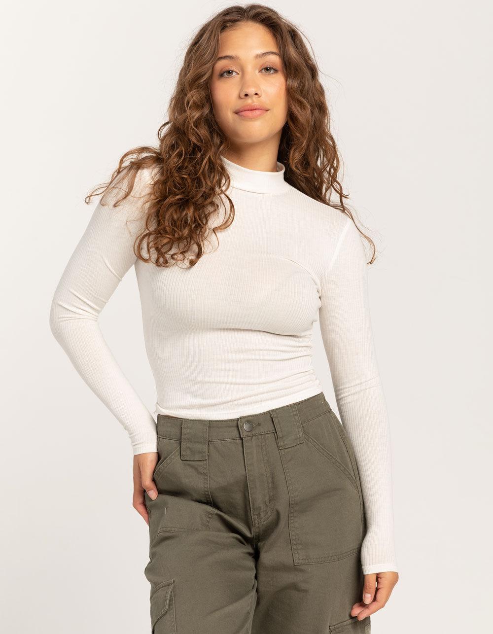 TILLYS Mock Neck Womens Long Sleeve Tee Product Image