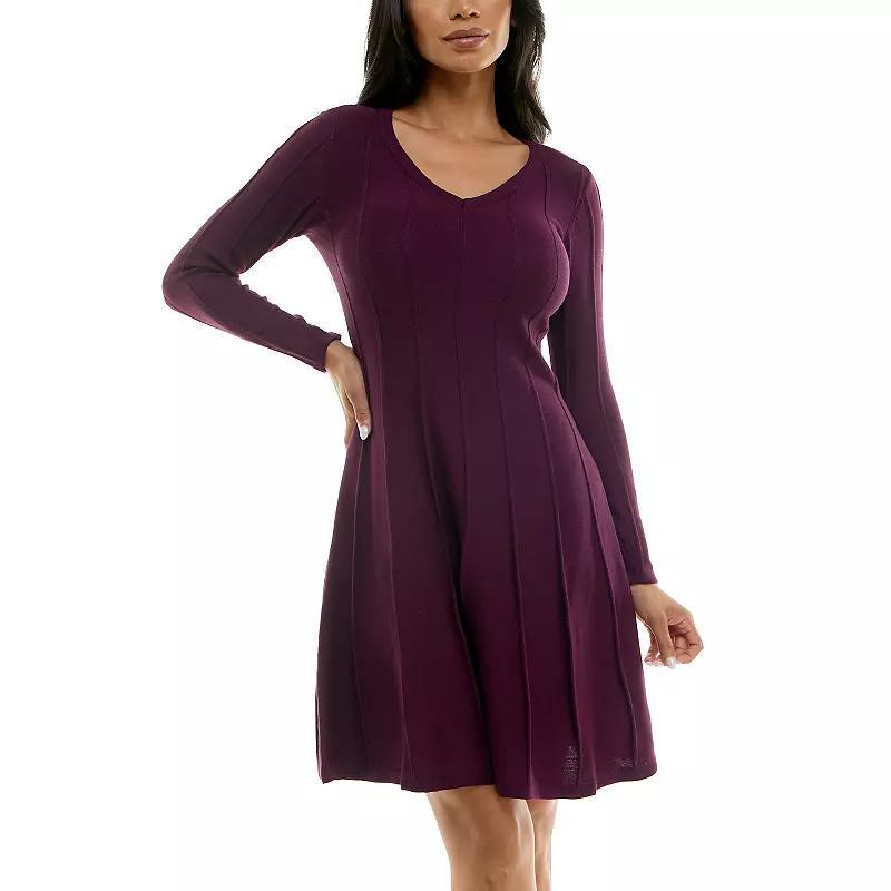 Women's Nina Leonard A-Line Sweater Dress, Size: Medium, Green Oil Product Image