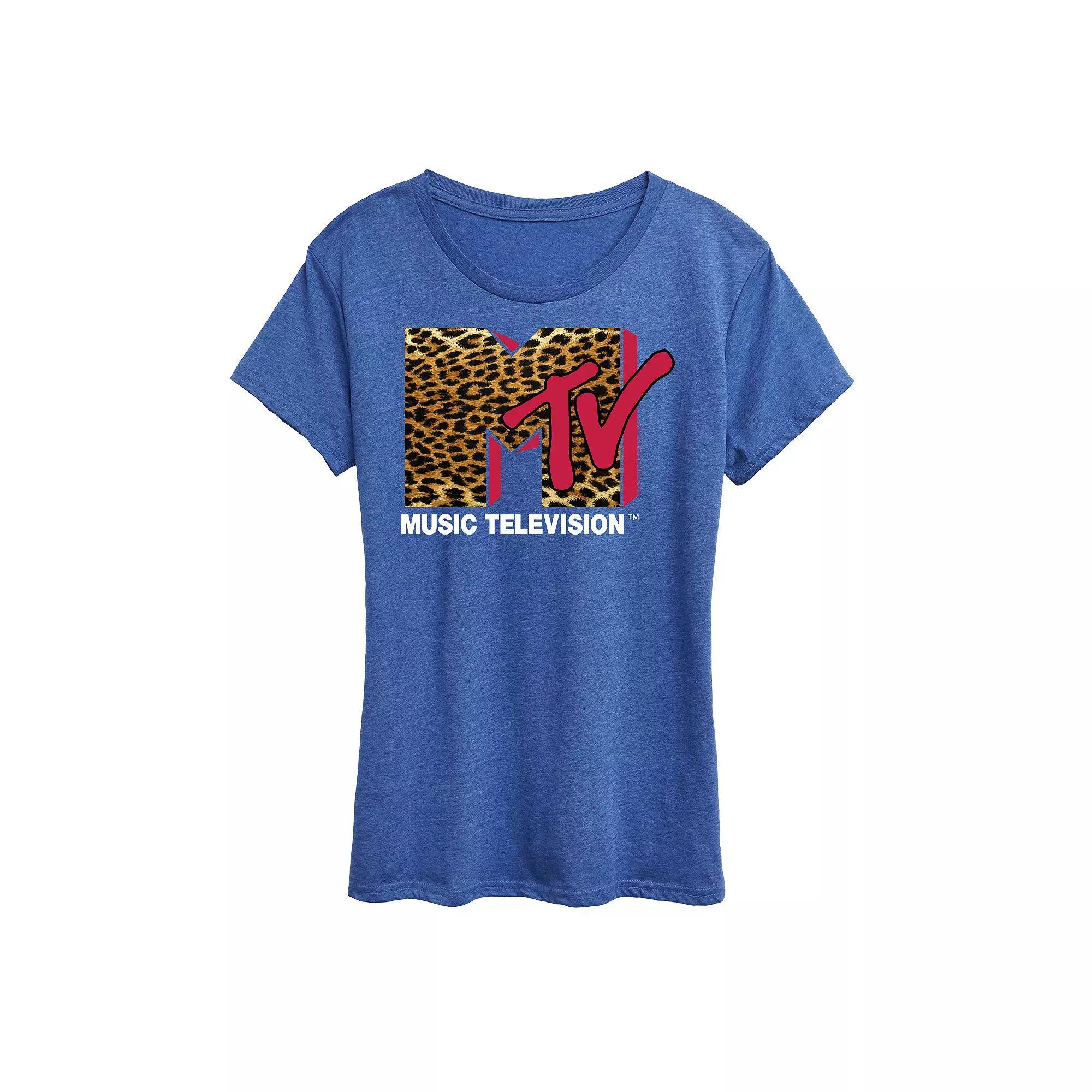 Women's MTV Leopard Logo Graphic Tee, Girl's,  Product Image