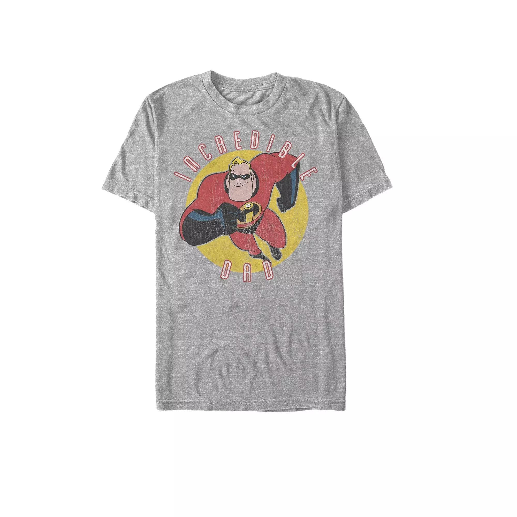 Disney / Pixar's The Incredibles Men's Incredible Dad Tee, Size: Medium, Athletic Grey Product Image