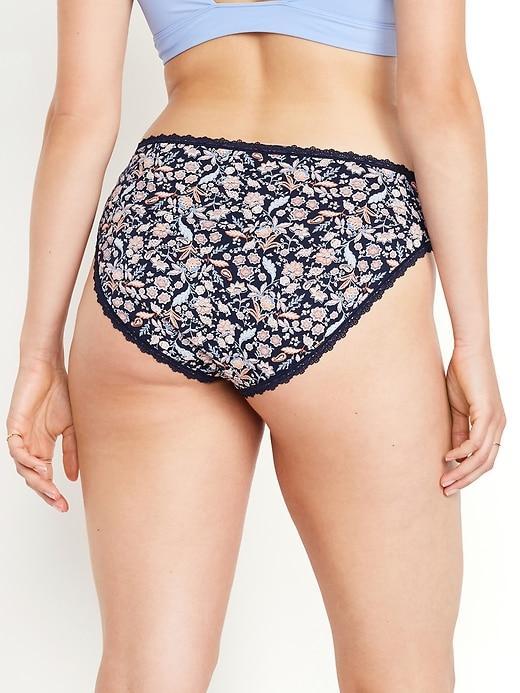 High-Waisted Lace-Trim Bikini Underwear Product Image