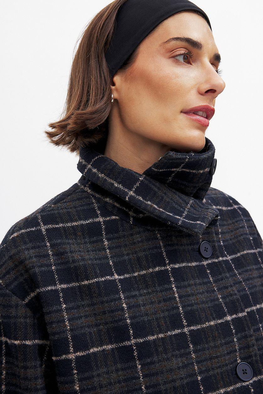 Checked Oversized Short Jacket Product Image