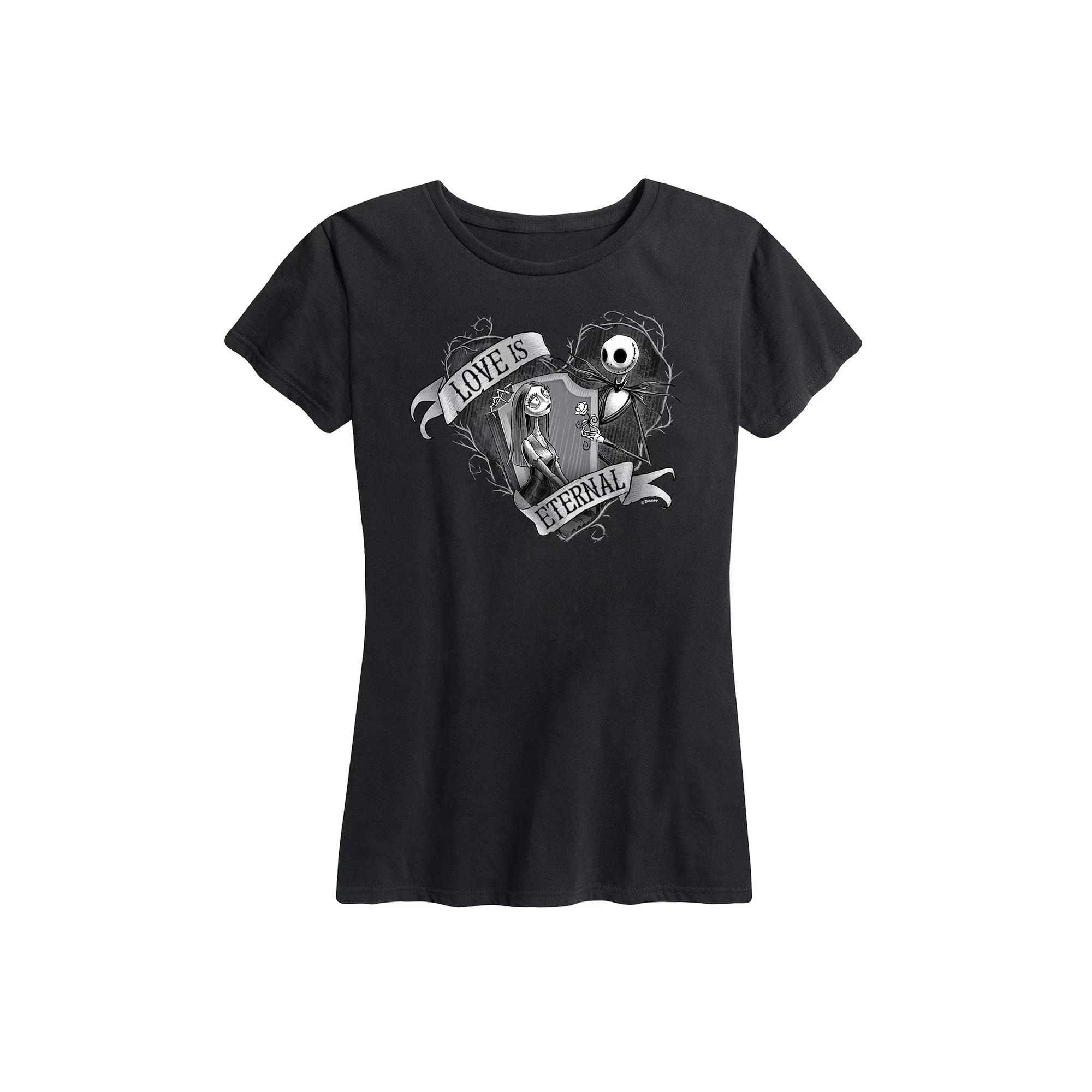 Disney's The Nightmare Before Christmas Women's Jack And Sally Love Graphic Tee, Size: Large, Black Product Image