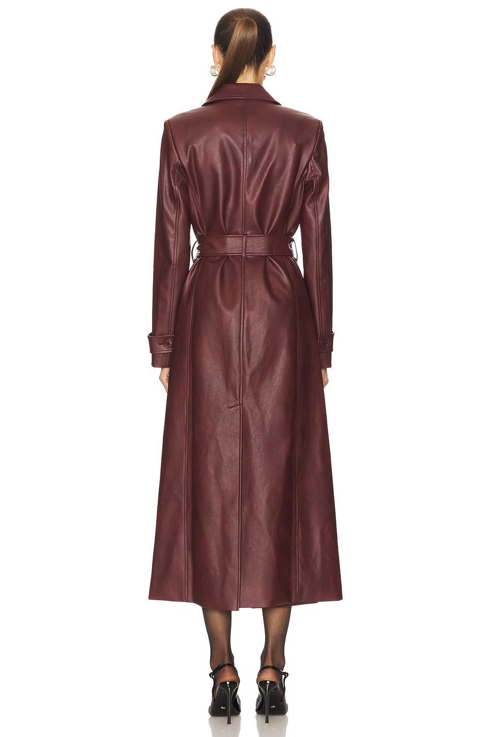 Faux Leather Longline Coat Bardot Product Image