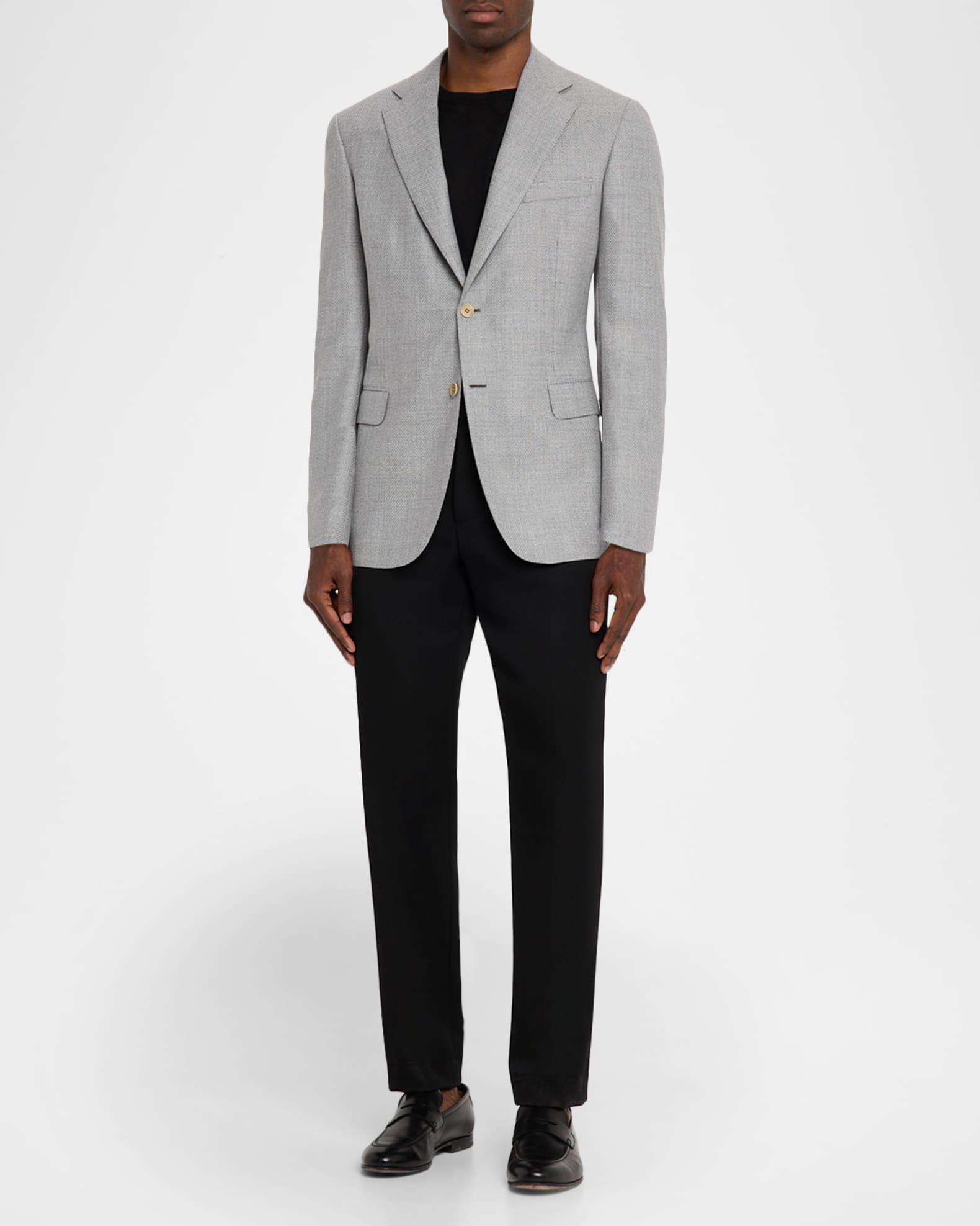 Men's Wool Hopsack Single-Breasted Blazer Product Image