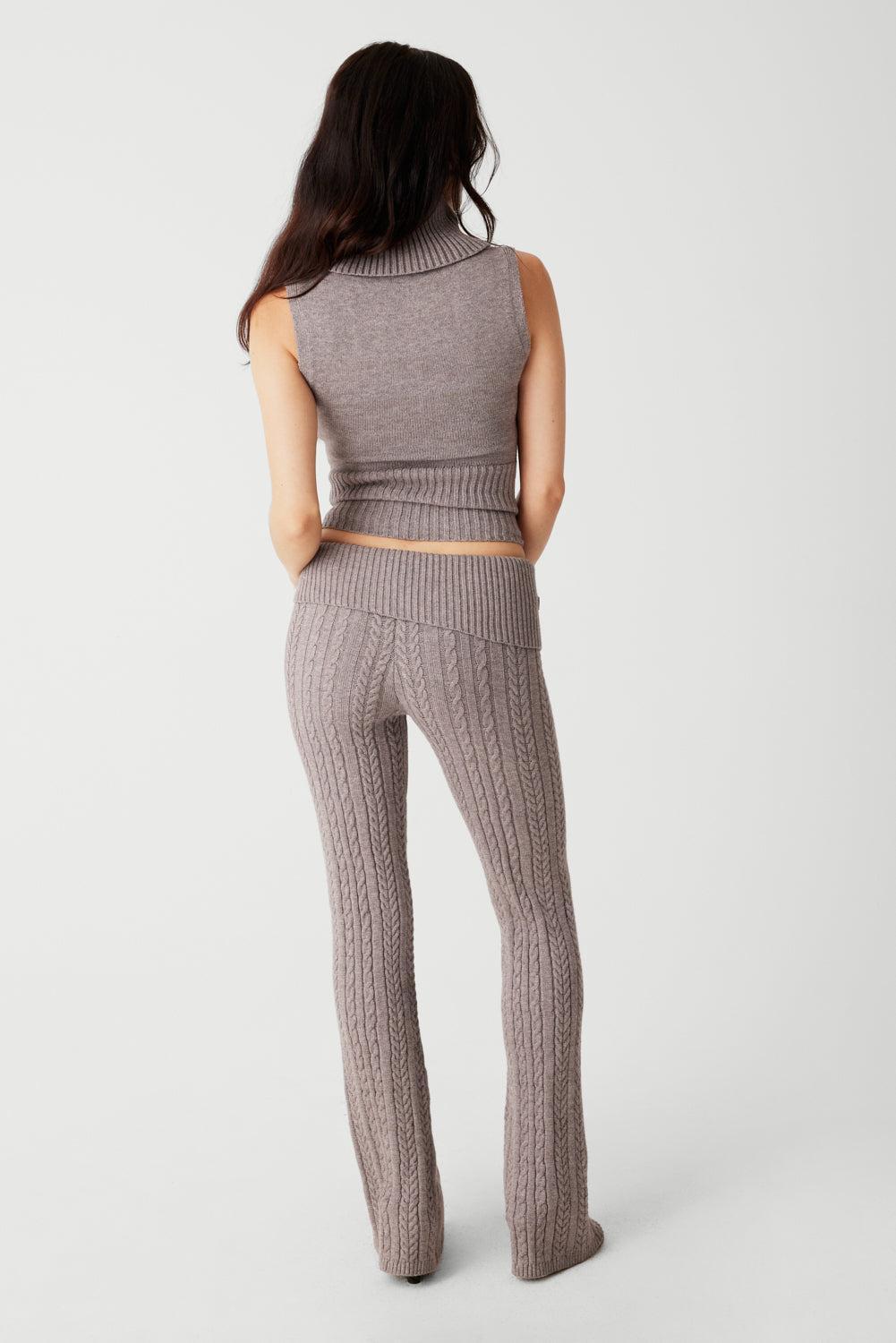 Fleur Cable Cloud Knit Pant - Dark Pearl Product Image