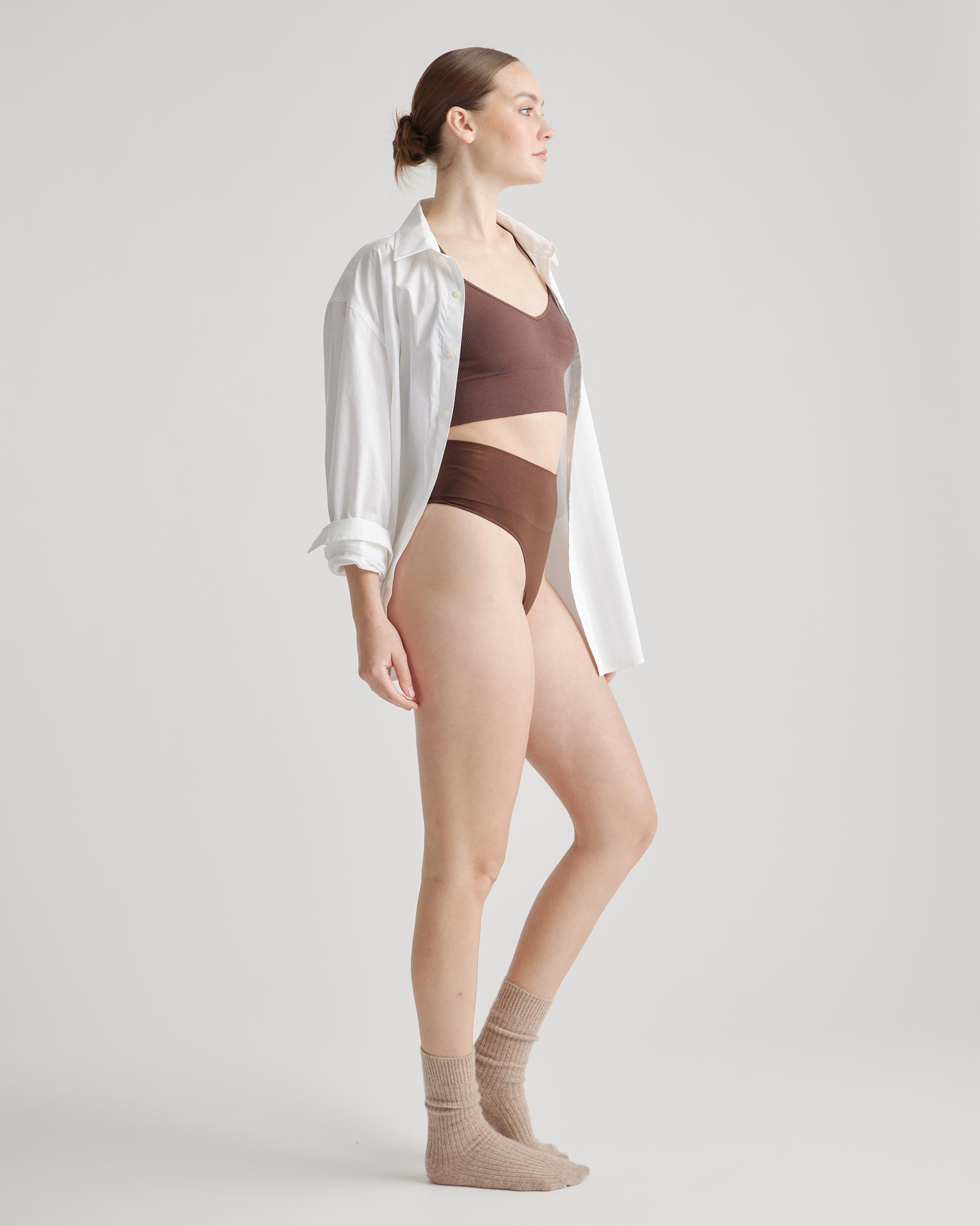 Quince | Women's Shaping High-Waisted Thong Nylon/Spandex Product Image