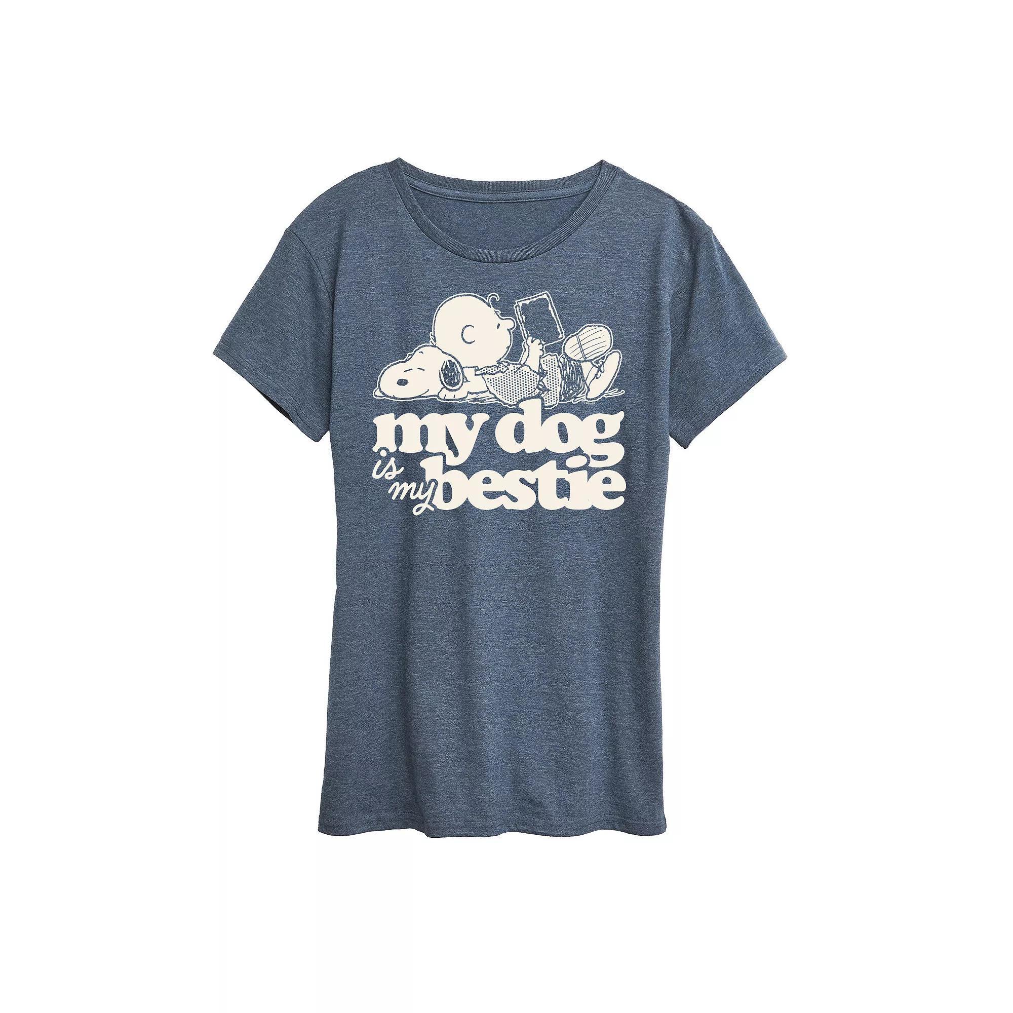 Women's Peanuts Snoopy & Charlie Brown My Dog Is My Bestie Graphic Tee,  Product Image