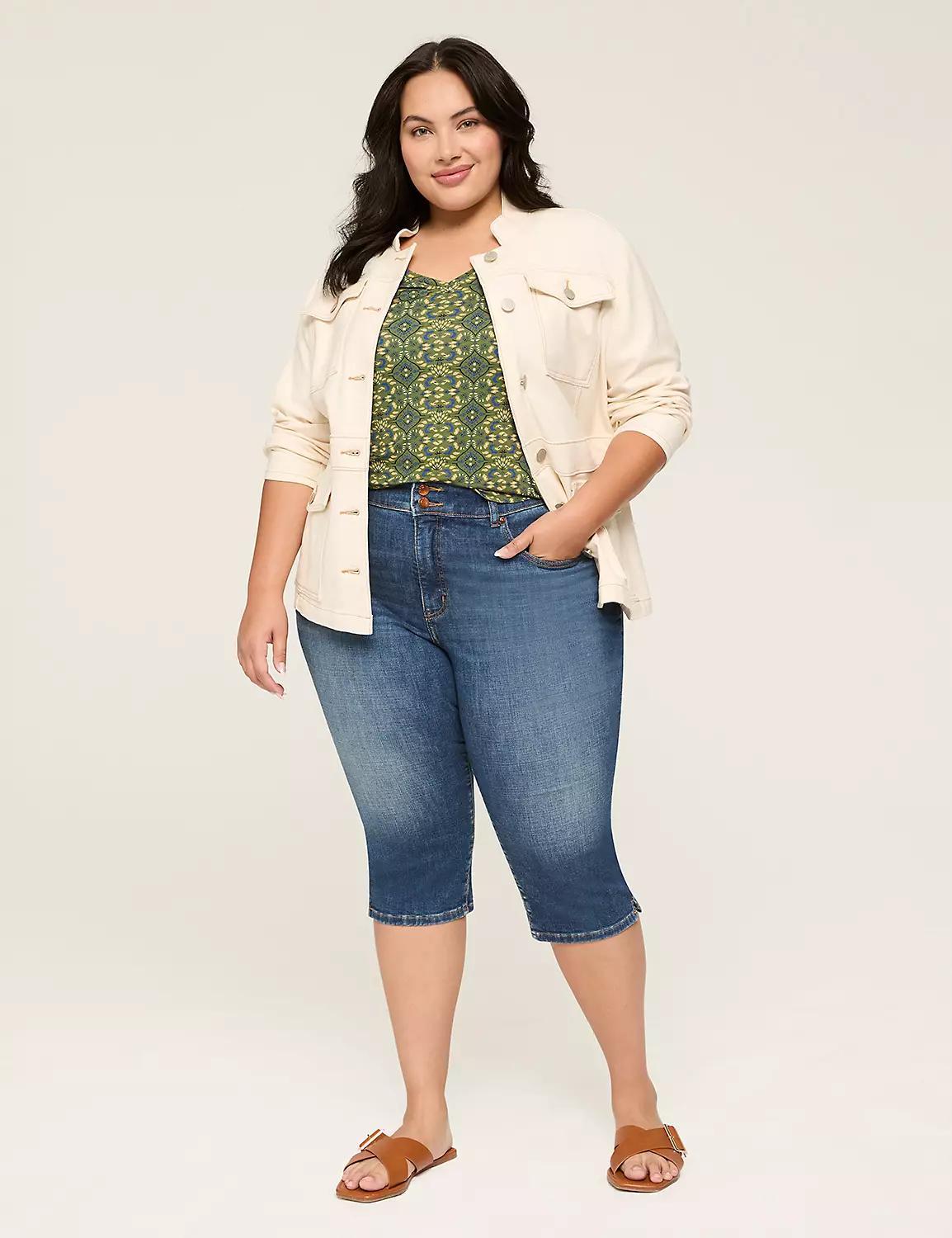 Perfect Sleeve V-Neck Curved-Hem Tee Product Image