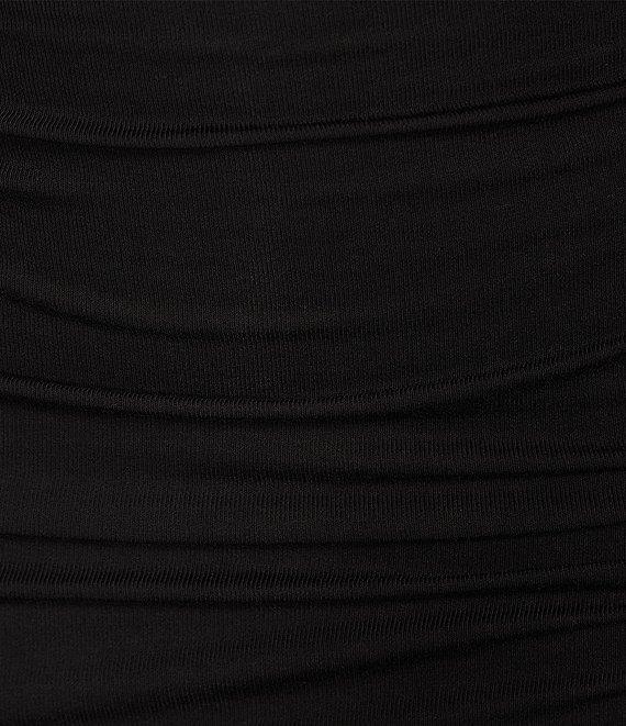 Every Ruched Knit Mock Neck Sleeveless Bodycon Midi Dress Product Image