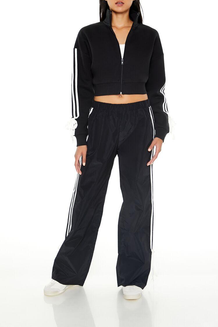 Mid-Rise Striped Bow Sweatpants | Forever 21 Product Image