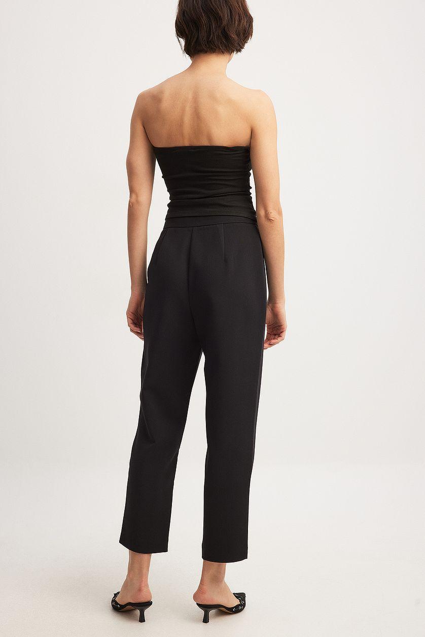 Tapered High Waist Pants Black Product Image