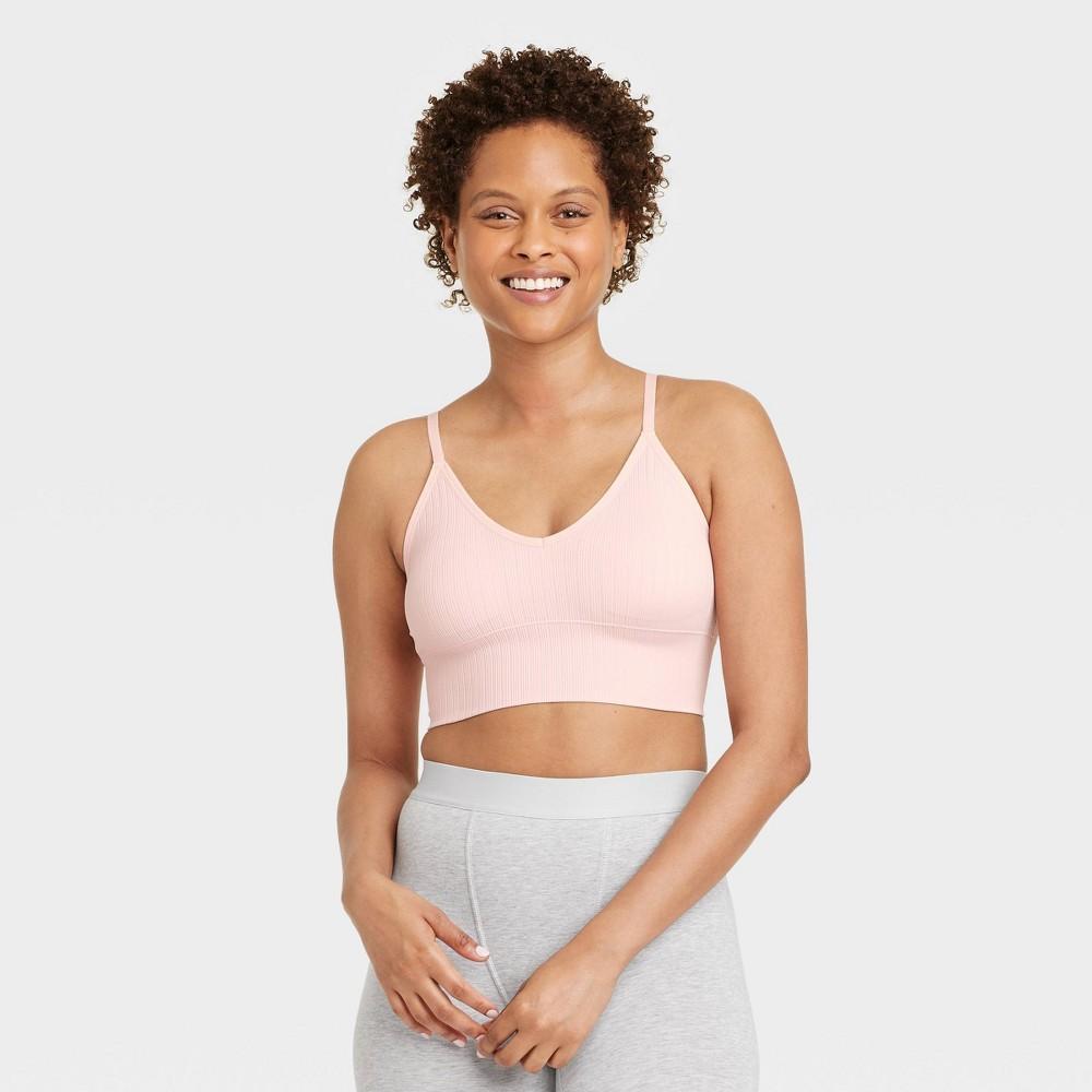 Womens Ribbed Seamless Longline Bralette - Auden Heathered L Product Image