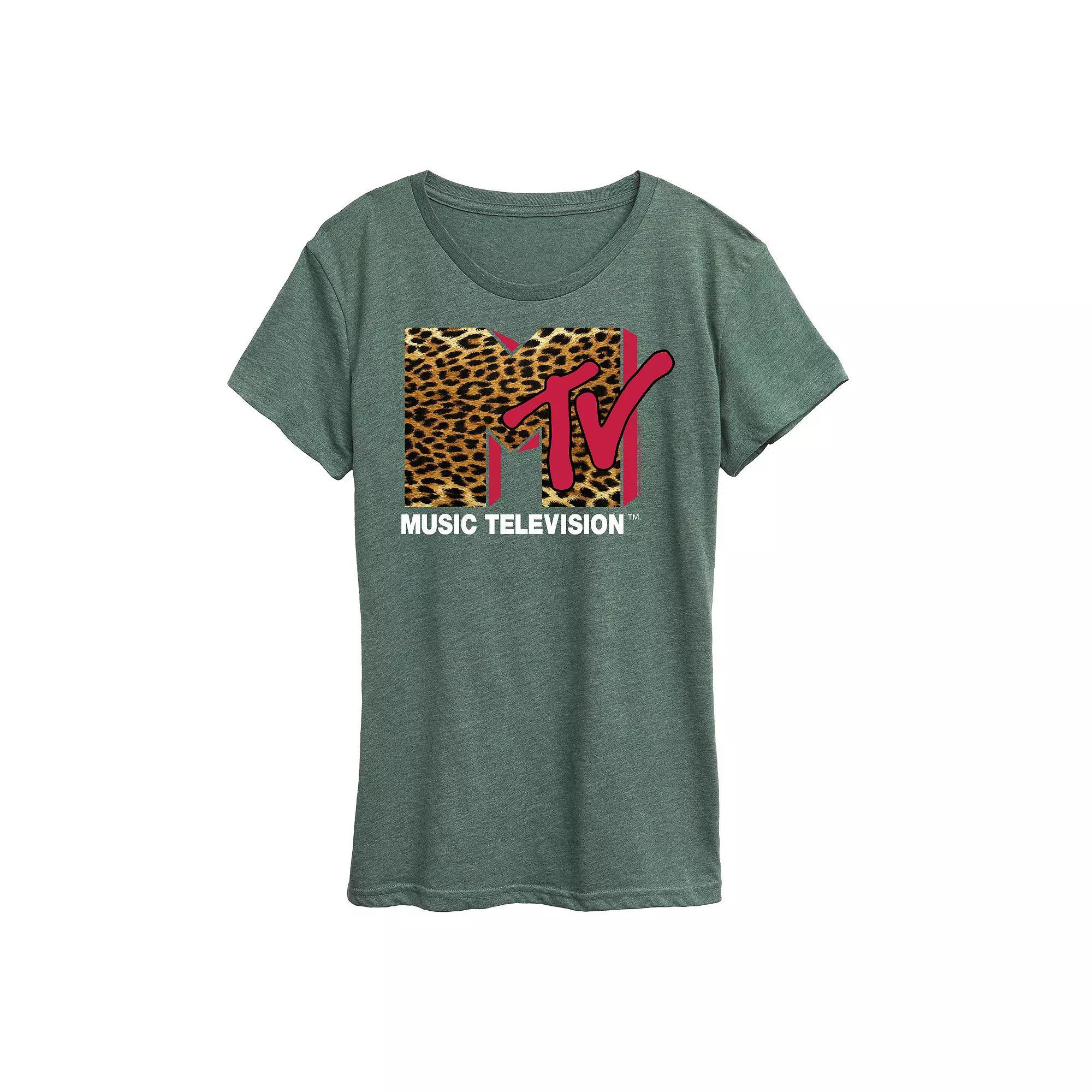 Women's MTV Leopard Logo Graphic Tee, Girl's,  Product Image
