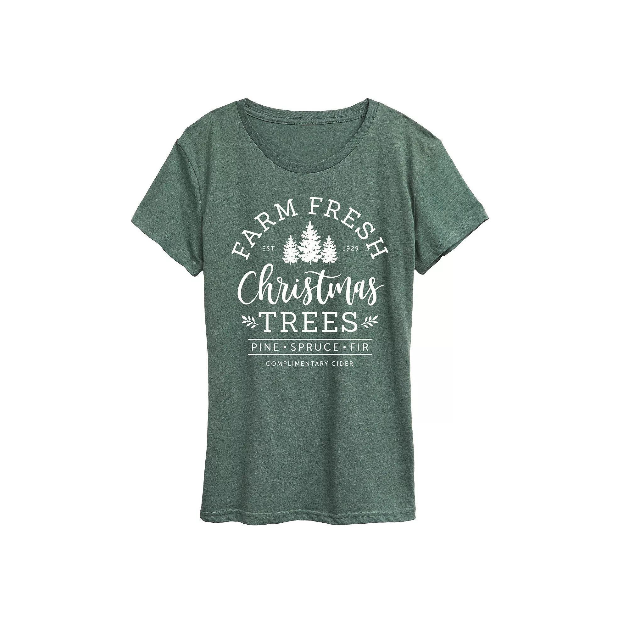 Women's Farm Fresh Christmas Trees Graphic Tee,  Product Image
