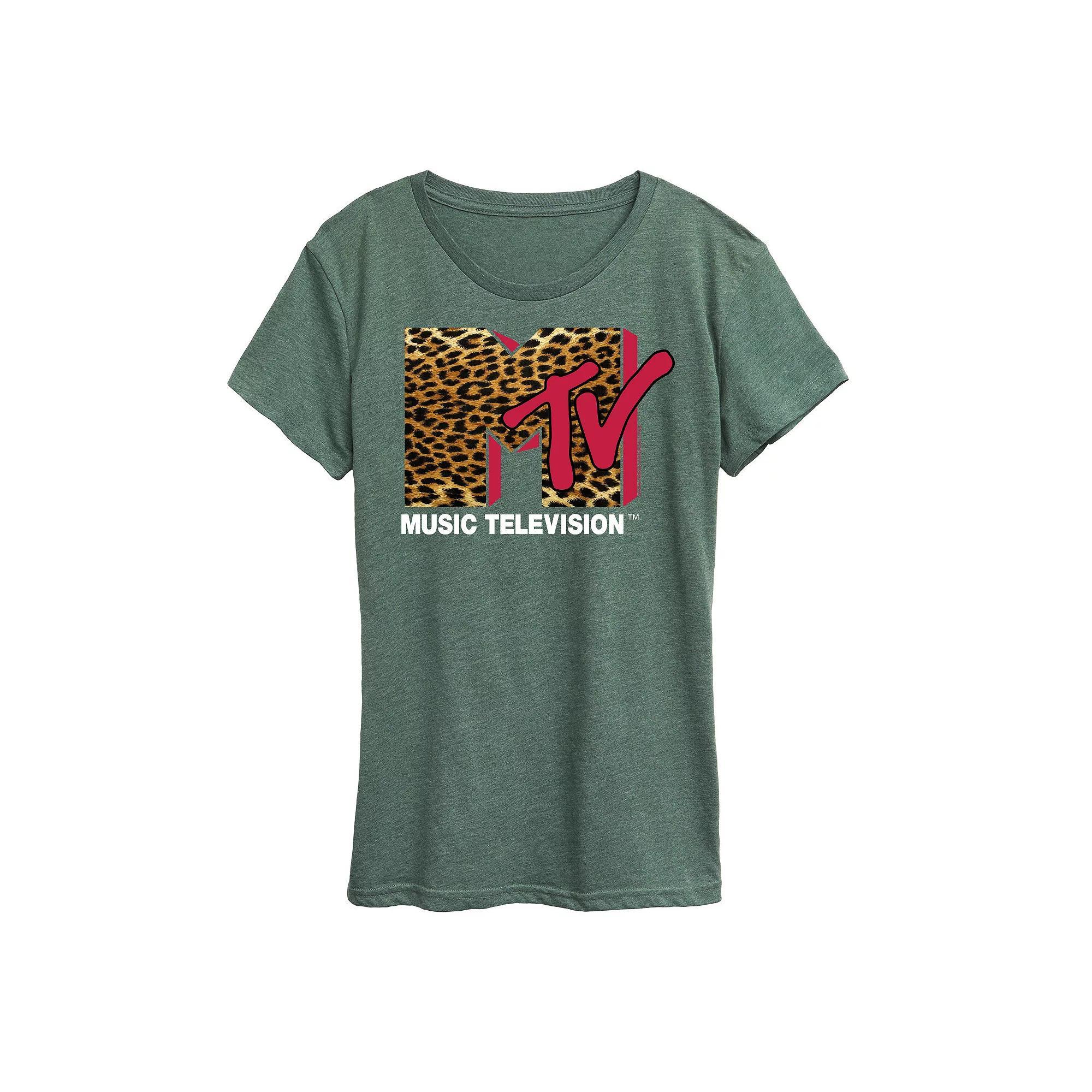 Women's MTV Leopard Logo Graphic Tee, Girl's,  Product Image