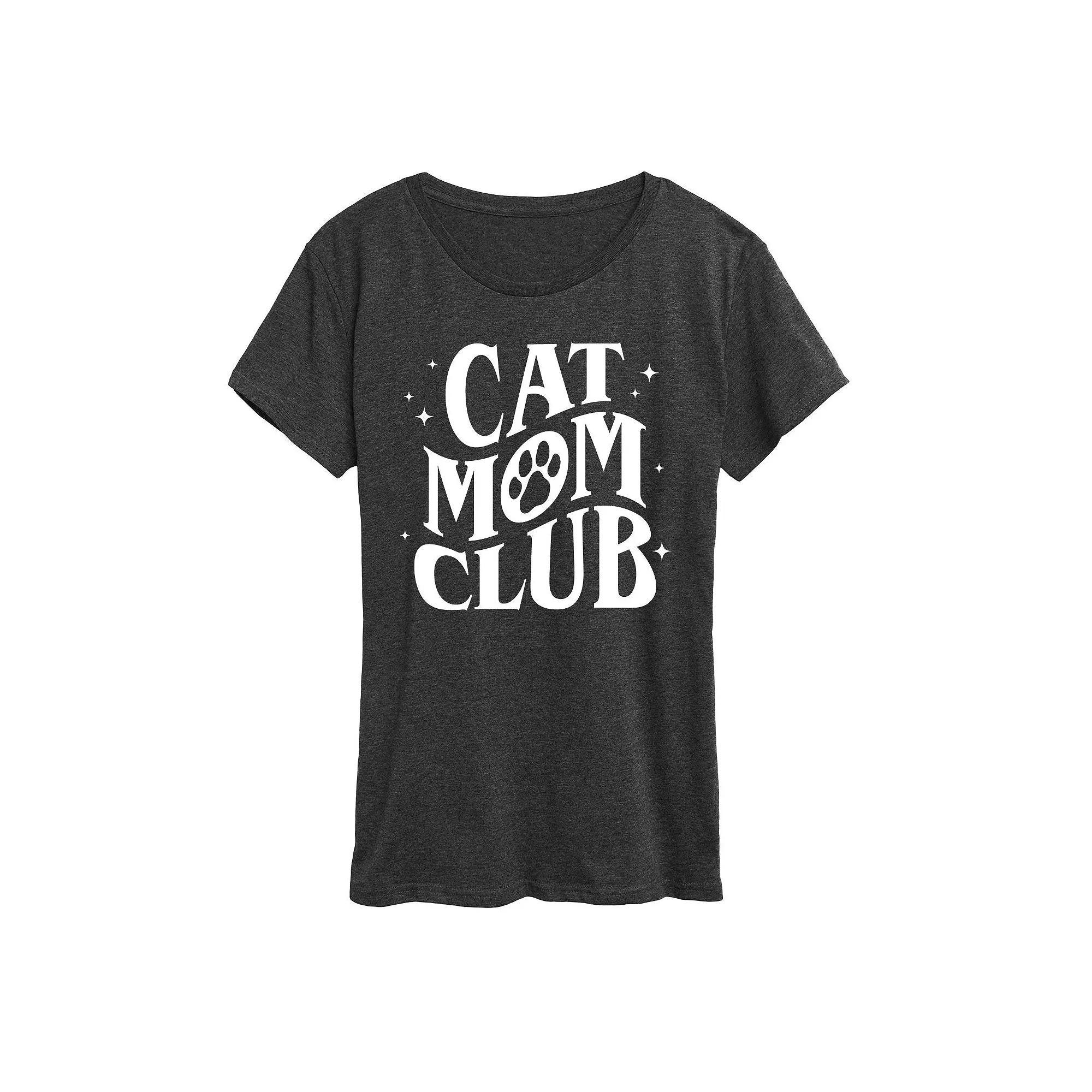 Women's Cat Mom Club Graphic Tee, Girl's, Size: Small, Heather Grey Product Image