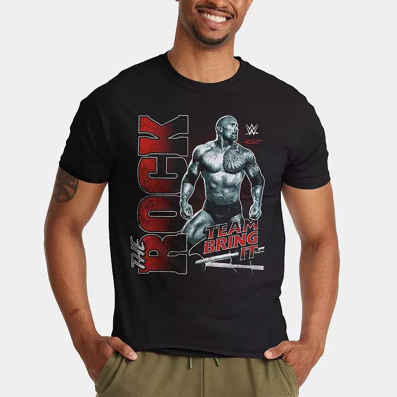 Men's WWE The Rock Graphic Tee, Size: Medium, Black Product Image