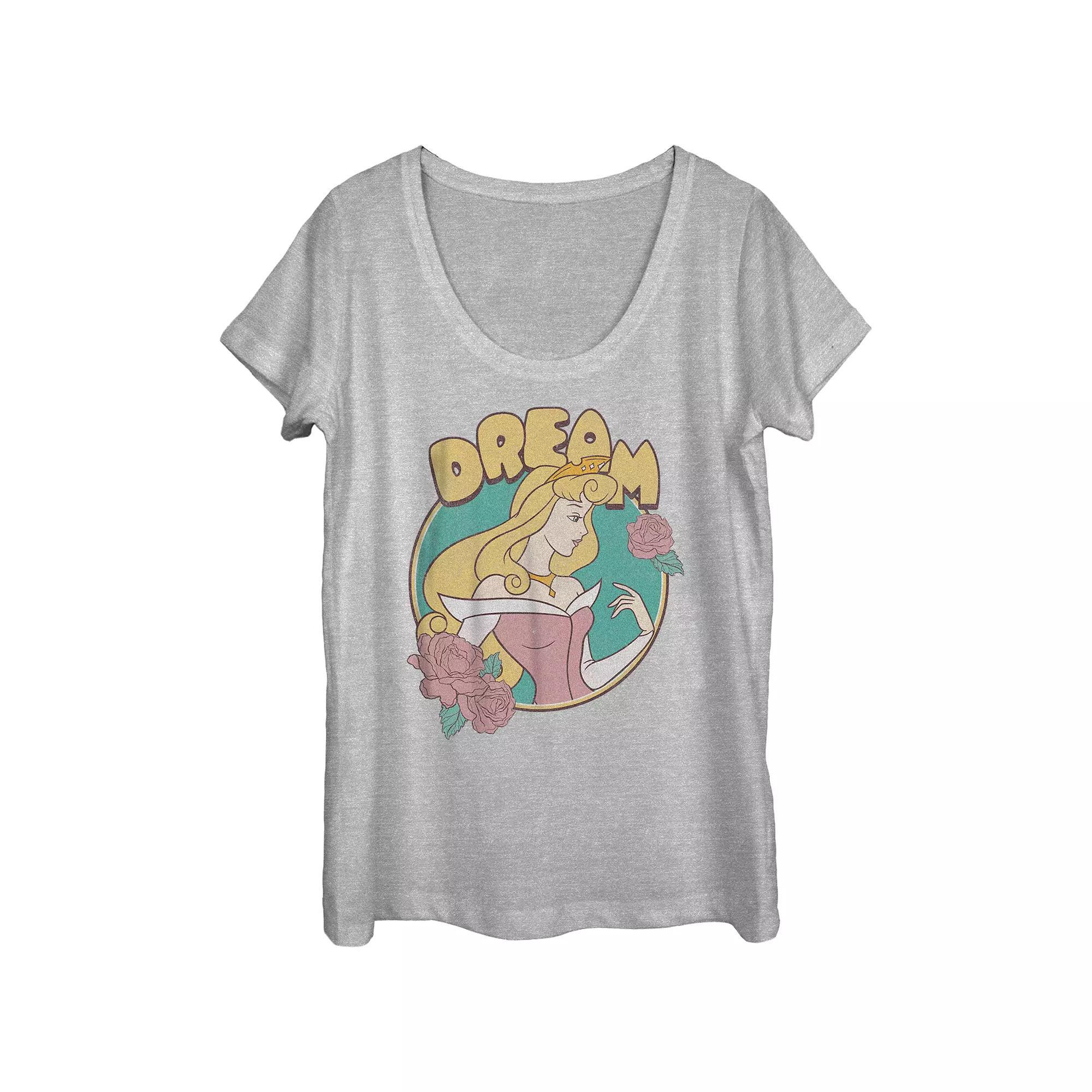 Disney's Sleeping Beauty Juniors' Aurora Bubble Dream Flower Circle Graphic Tee, Girl's, Size: Medium, Athletic Grey Product Image