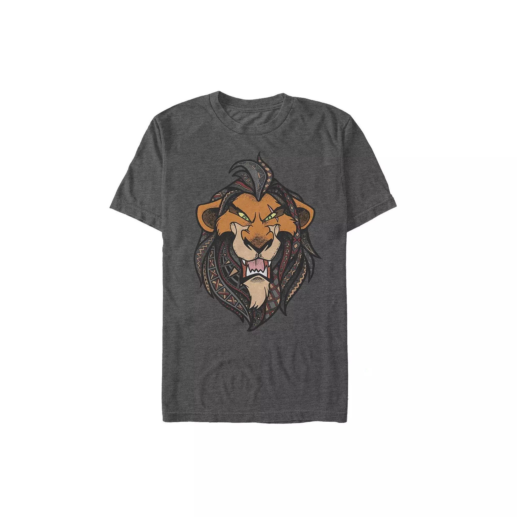 Disney's The Lion King Men's Patterned Scar Tee, Size: Small, Grey Heather Product Image