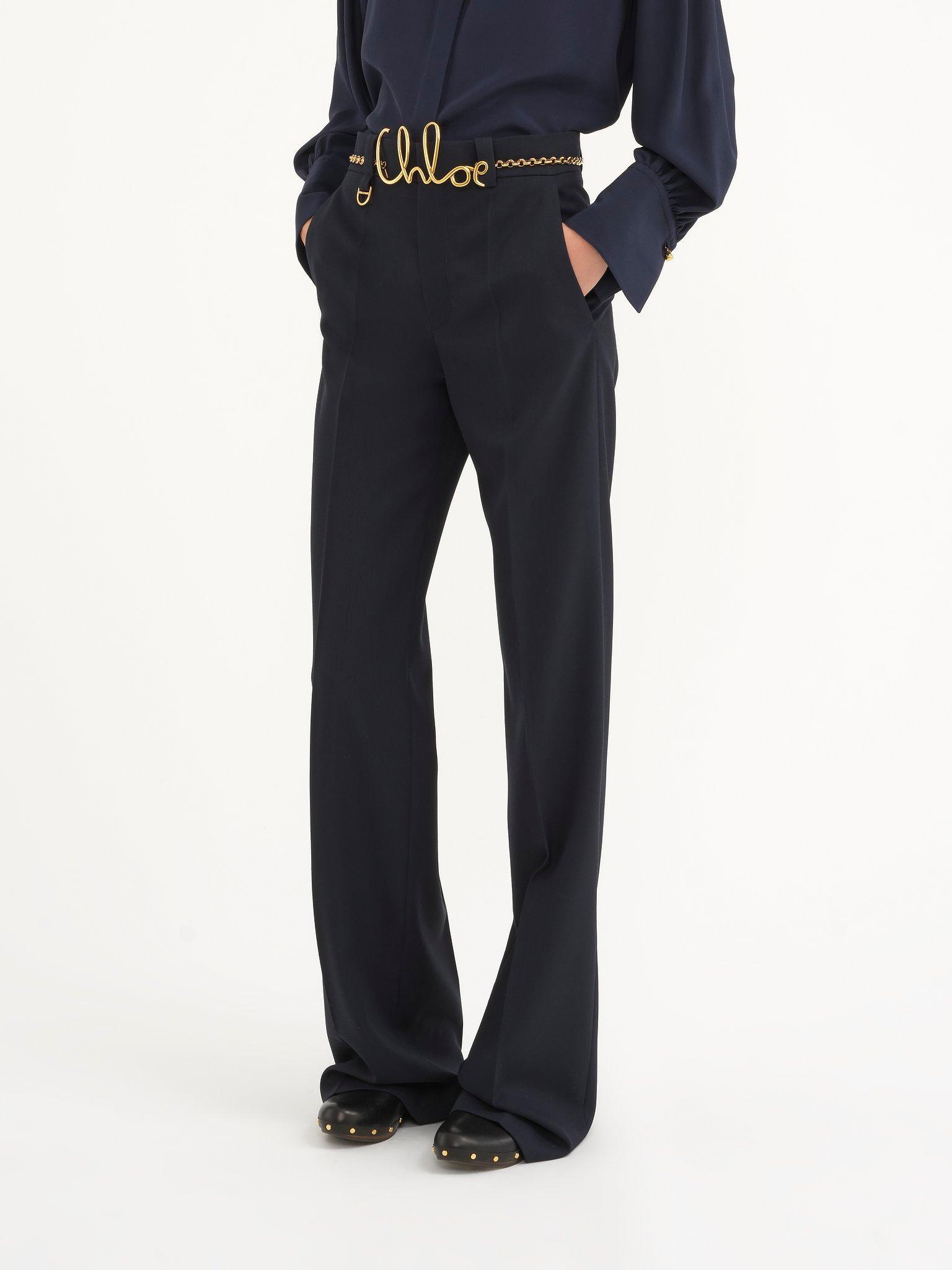Tailored pants in wool grain de poudre Product Image