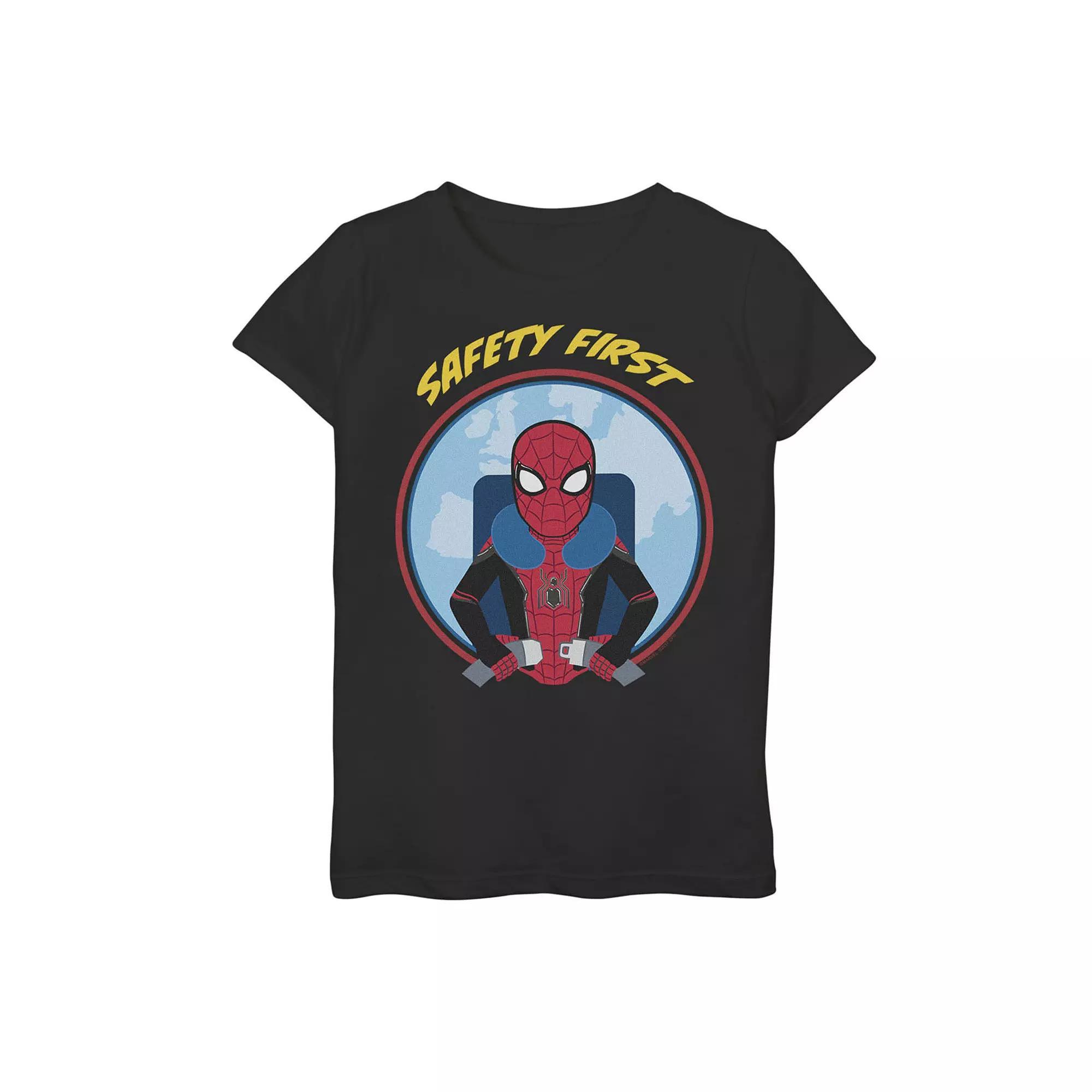 Girls 7-16 Marvel Spider-Man Far From Home Safety First Graphic Tee, Girl's, Size: Medium, Black Product Image