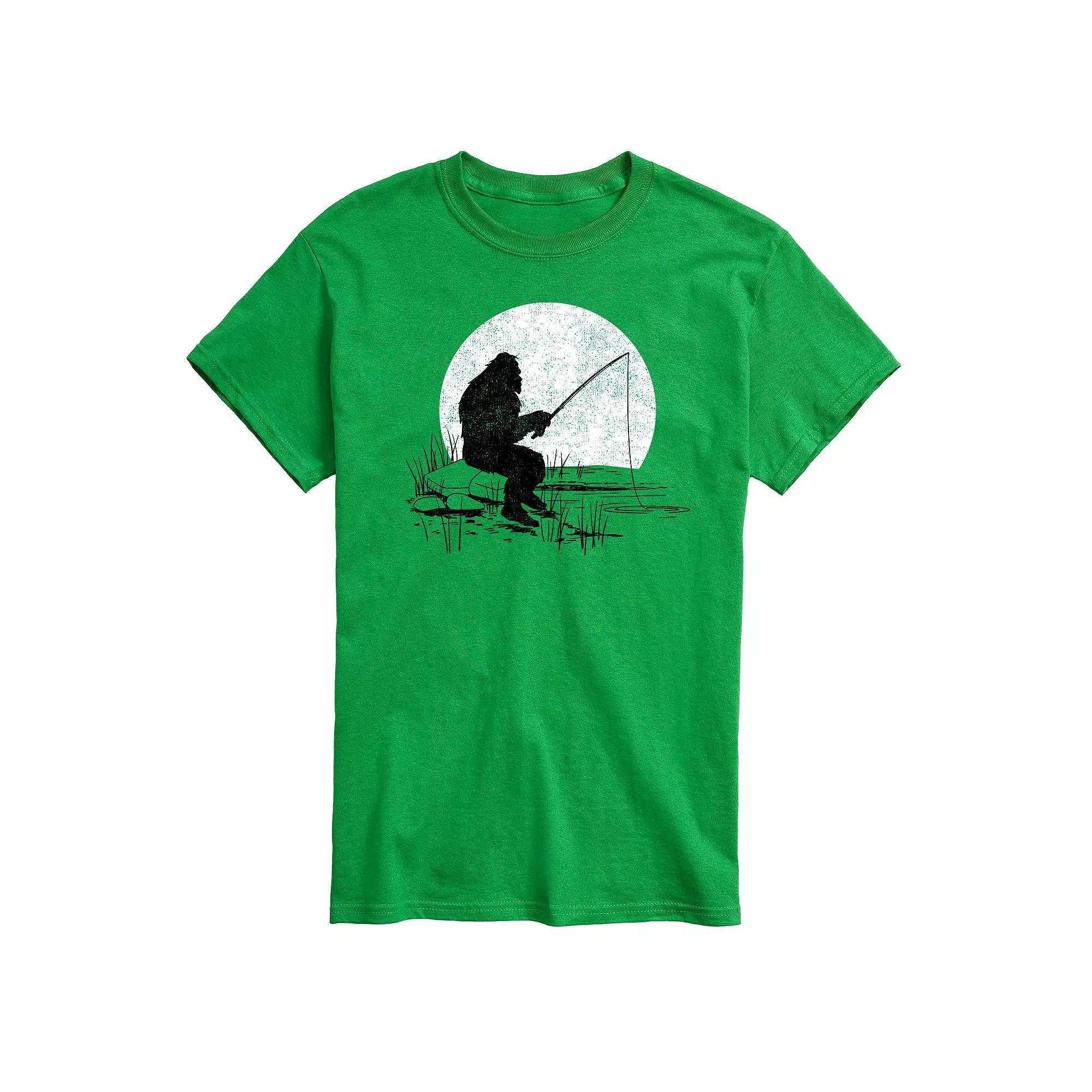 Men's Sasquatch Fishing Graphic Tee,  Product Image
