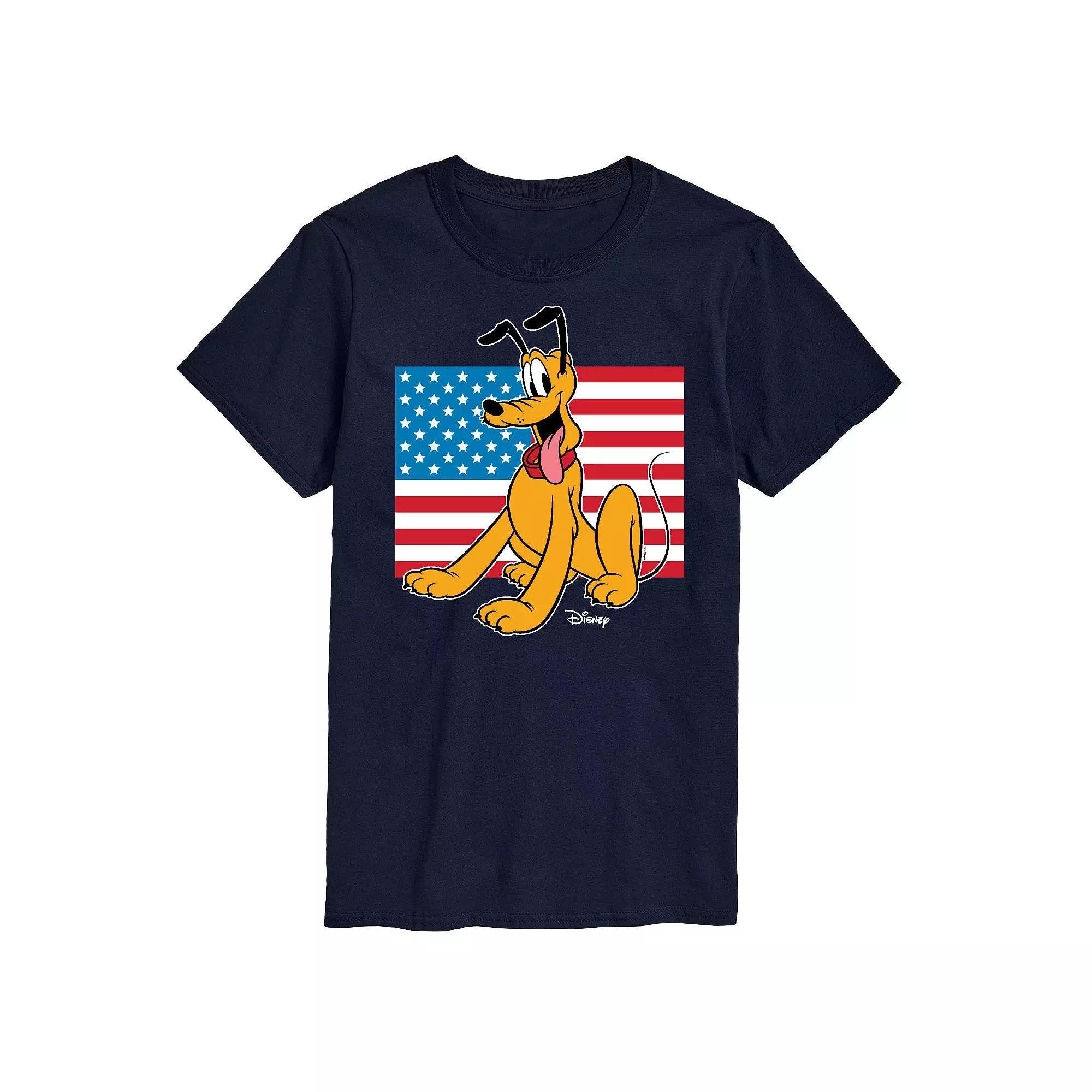 Disney's Pluto Men's Americana Flag Graphic Tee, Size: XXL, Blue Product Image