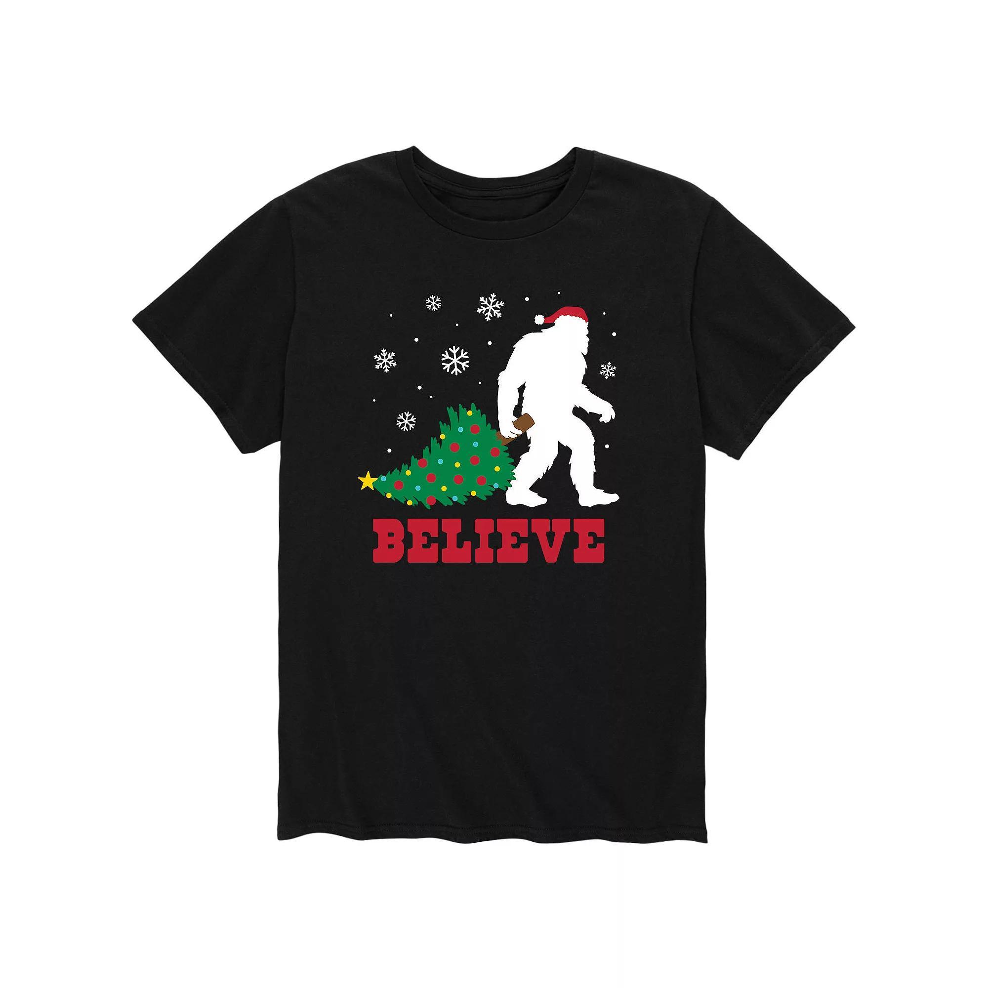 Men's Sasquatch Believe Christmas Tee,  Product Image