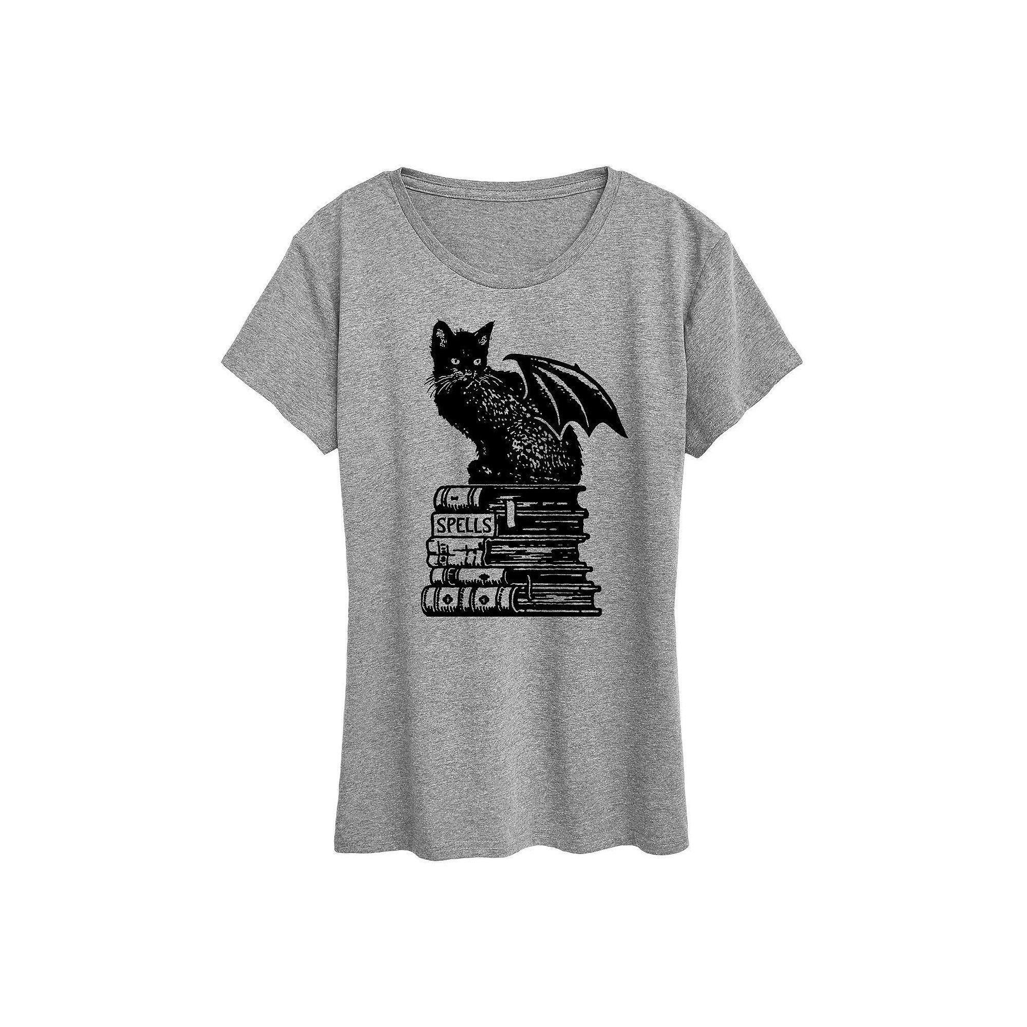 Womens Spells Cat Halloween Tee, Girls Product Image