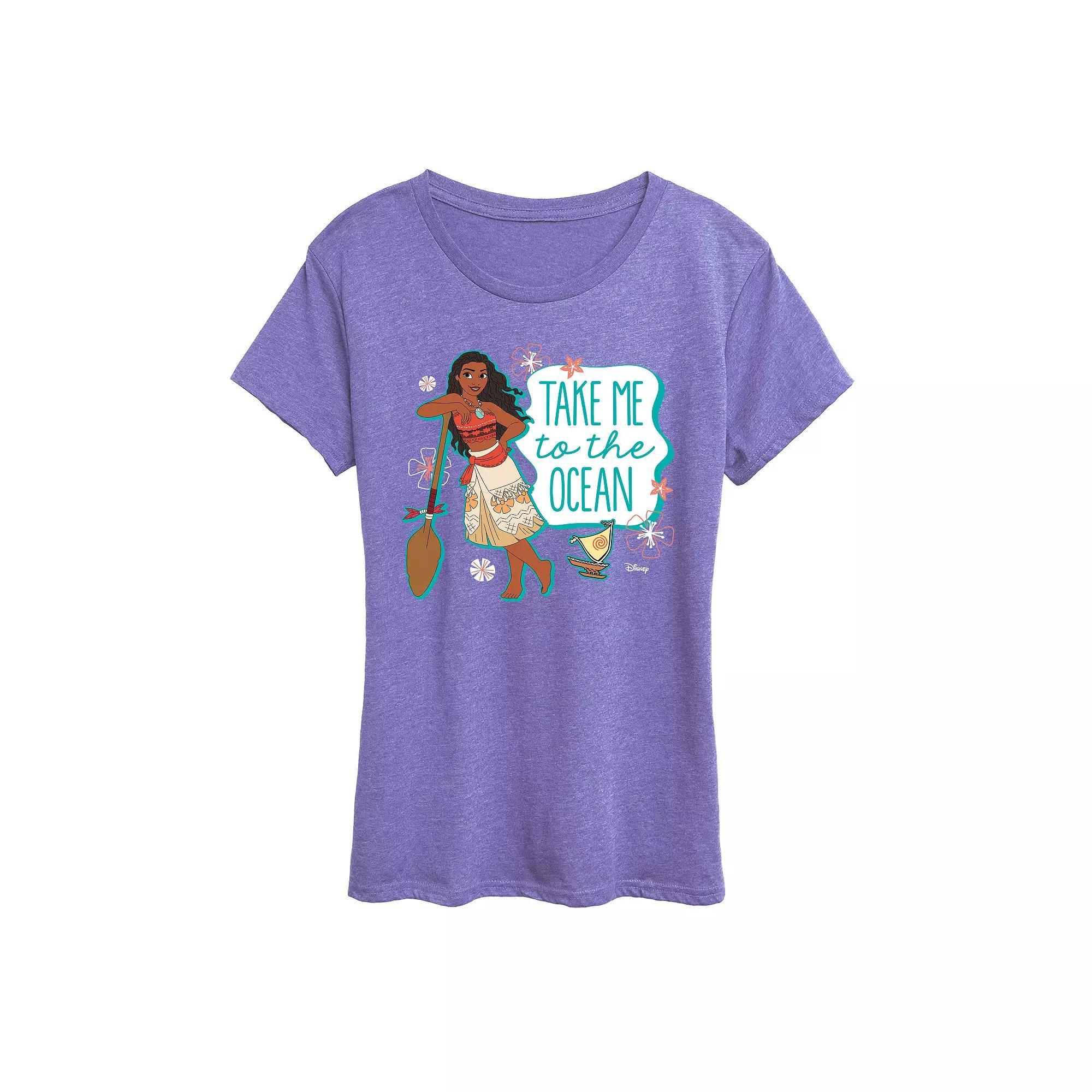 Disney Princess Moana Women's Ocean Graphic Tee, Girl's,  Product Image